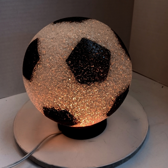 Soccer Ball Lamp, Nightlight Soft Plastic Resin 8" - Picture 2 of 4